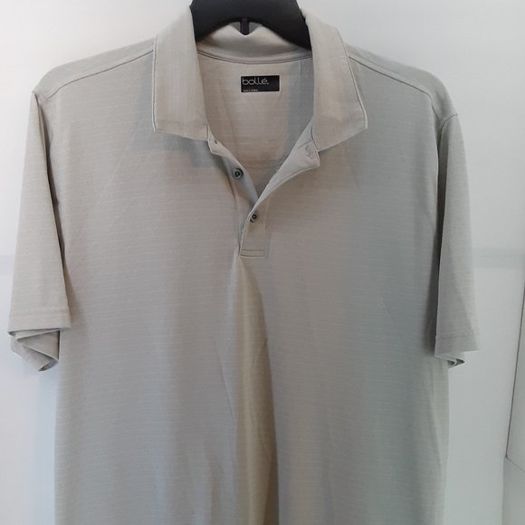 Bolle Men's Polo Short Sleeve Golf Shirt Gray Button Top Size X-Large - Picture 1 of 8